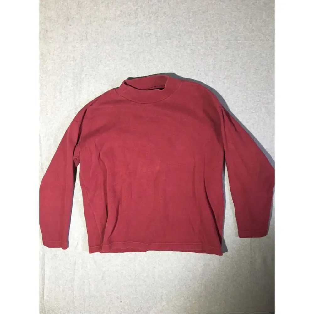 Mens Lee Sweater Size Large Mock Neck Turtleneck Minimalist Chic Casual Vintage